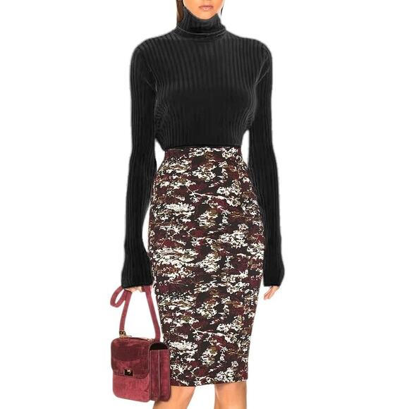 Victoria Beckham Polo Neck Top in Black Ribbed Knit Pullover Turtleneck Sweater - Picture 11 of 11